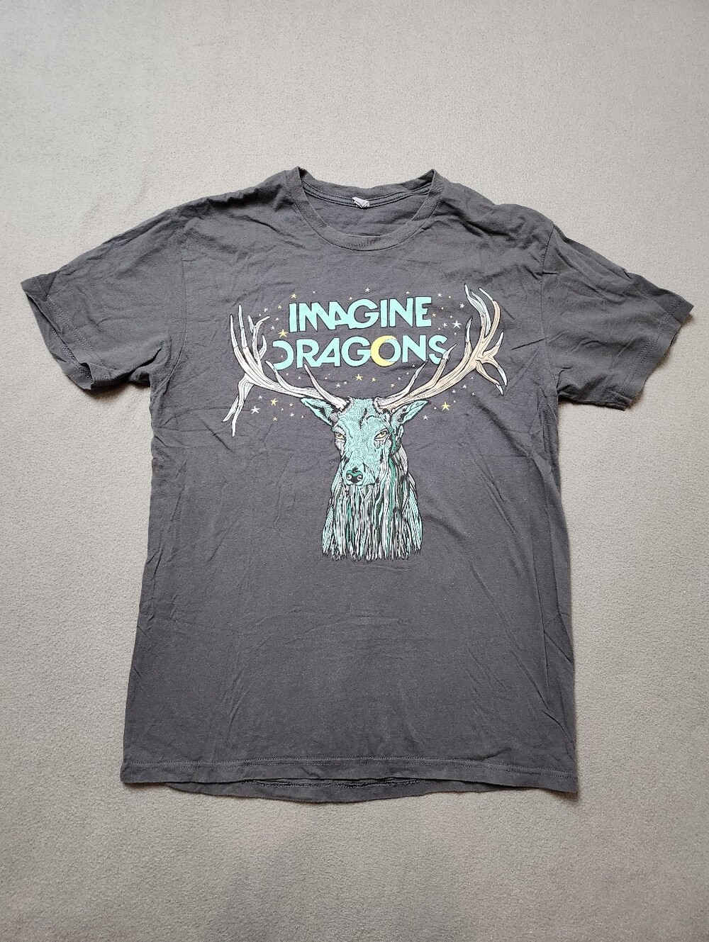 Imagine Dragons T-Shirt Size L Graphic Tee Dark Gray Next Level